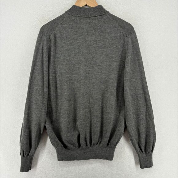 VALDA COLLECTION Sweater Mens S Pure Wool Pullover Knit Jumper Basic Gray Italy - Picture 2 of 14